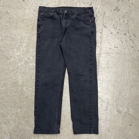 Levis Jeans Men 36x28 Black Pants 505 Straight Work Dark Stretch Denim Tag 36x30 - Picture 1 of 15